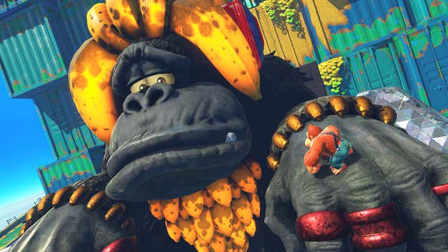 A Donkey Kong statue is sad. 